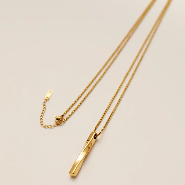 Exclusive high-end heavy industry polishing original design integrated molding S-shaped curve shape long necklace versatile sweater chain